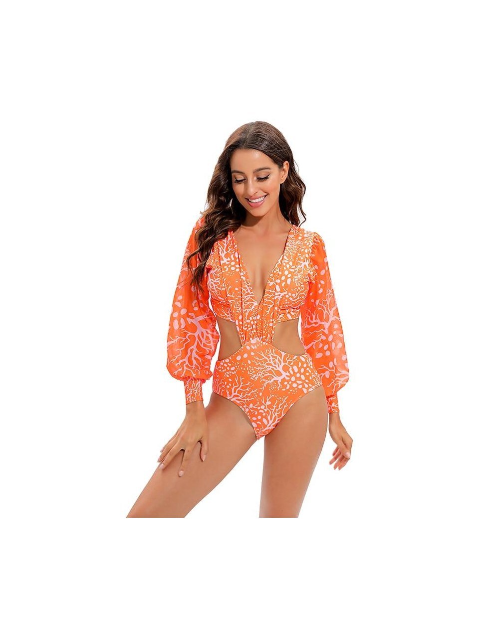 Surfing Swimsuit For Women Bikini Long Sleeve Swimwear Tiger Print Push Up Summer Bath Suit Two Piece Surfing Rash Guard Bikini Long Sleeve Swimsuit Set - Courbe et Compagnie