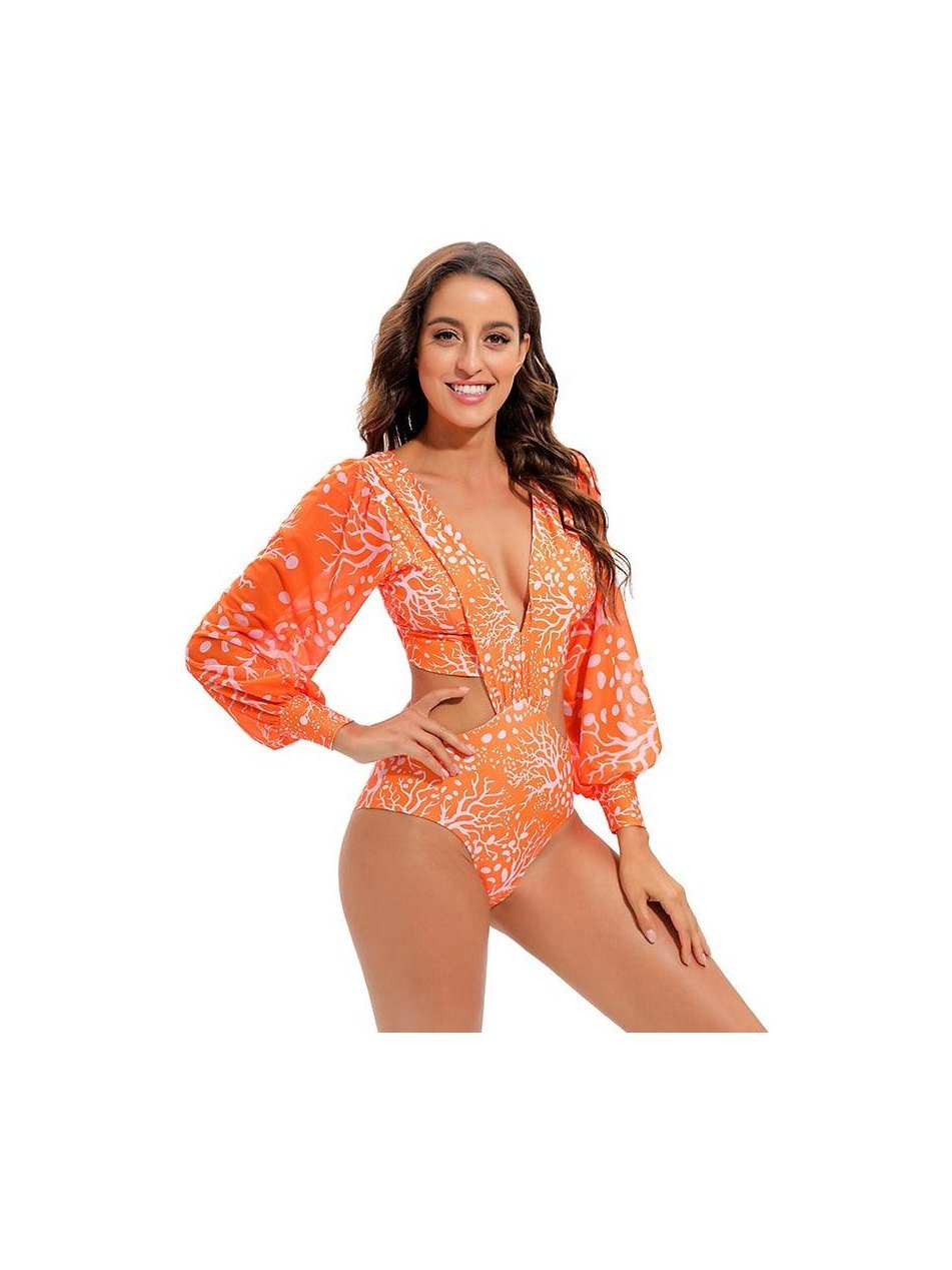 Surfing Swimsuit For Women Bikini Long Sleeve Swimwear Tiger Print Push Up Summer Bath Suit Two Piece Surfing Rash Guard Bikini Long Sleeve Swimsuit Set - Courbe et Compagnie