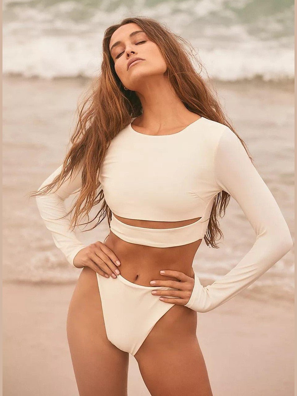 Surfing Swimsuit For Women Bikini Long Sleeve Swimwear Tiger Print Push Up Summer Bath Suit Two Piece Surfing Rash Guard Bikini Long Sleeve Swimsuit Set - Courbe et Compagnie