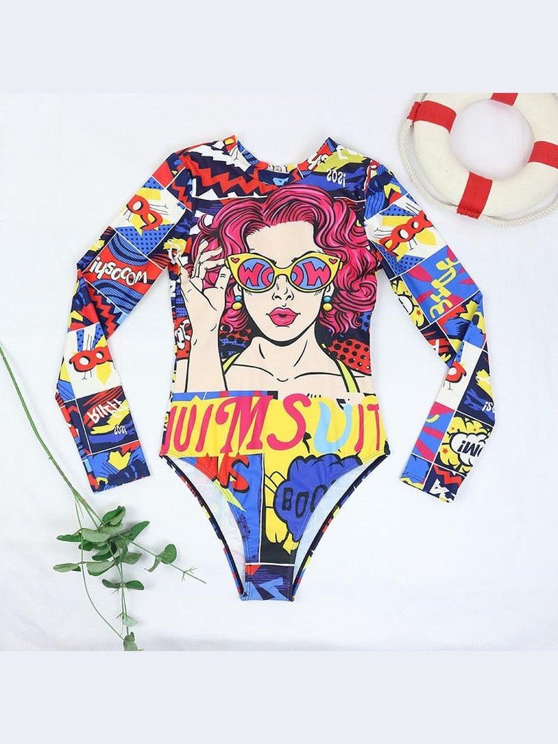 Surfing Swimsuit For Women Bikini Long Sleeve Swimwear Tiger Print Push Up Summer Bath Suit Two Piece Surfing Rash Guard Bikini Long Sleeve Swimsuit Set - Courbe et Compagnie