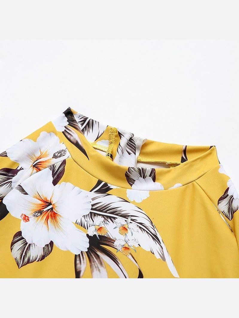 Surfing Swimsuit For Women Bikini Long Sleeve Swimwear Tiger Print Push Up Summer Bath Suit Two Piece Surfing Rash Guard Bikini Long Sleeve Swimsuit Set - Courbe et Compagnie