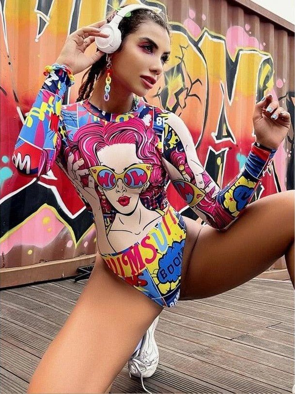 Surfing Swimsuit For Women Bikini Long Sleeve Swimwear Tiger Print Push Up Summer Bath Suit Two Piece Surfing Rash Guard Bikini Long Sleeve Swimsuit Set - Courbe et Compagnie