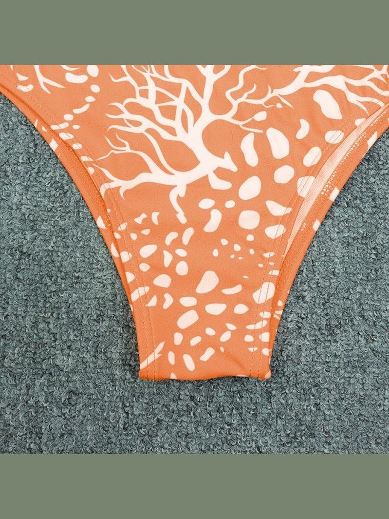 Surfing Swimsuit For Women Bikini Long Sleeve Swimwear Tiger Print Push Up Summer Bath Suit Two Piece Surfing Rash Guard Bikini Long Sleeve Swimsuit Set - Courbe et Compagnie