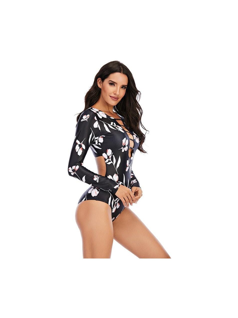 Surfing Swimsuit For Women Bikini Long Sleeve Swimwear Tiger Print Push Up Summer Bath Suit Two Piece Surfing Rash Guard Bikini Long Sleeve Swimsuit Set - Courbe et Compagnie