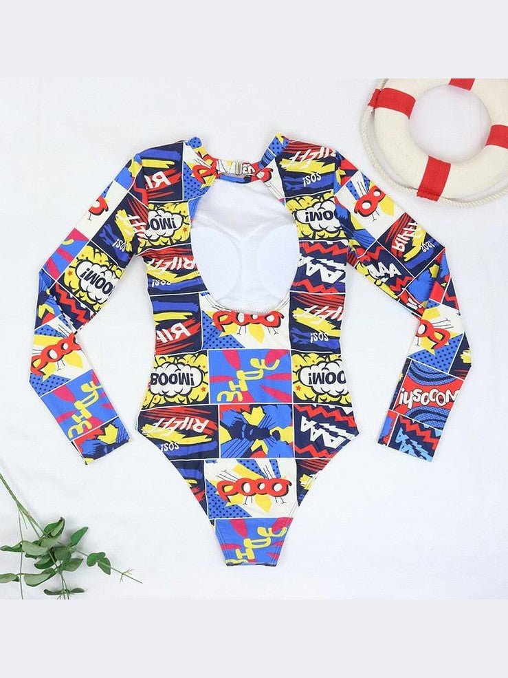 Surfing Swimsuit For Women Bikini Long Sleeve Swimwear Tiger Print Push Up Summer Bath Suit Two Piece Surfing Rash Guard Bikini Long Sleeve Swimsuit Set - Courbe et Compagnie