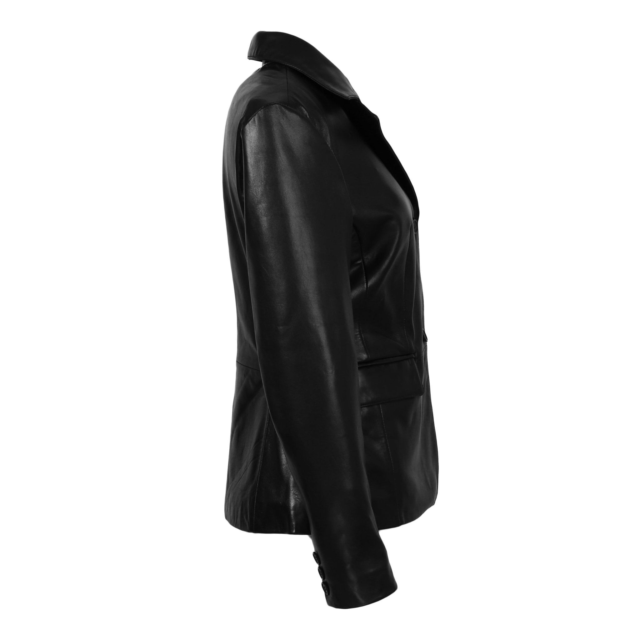 Talisa Womens 2 Button New Zealand Leather Blazer - Courbe et Compagnie