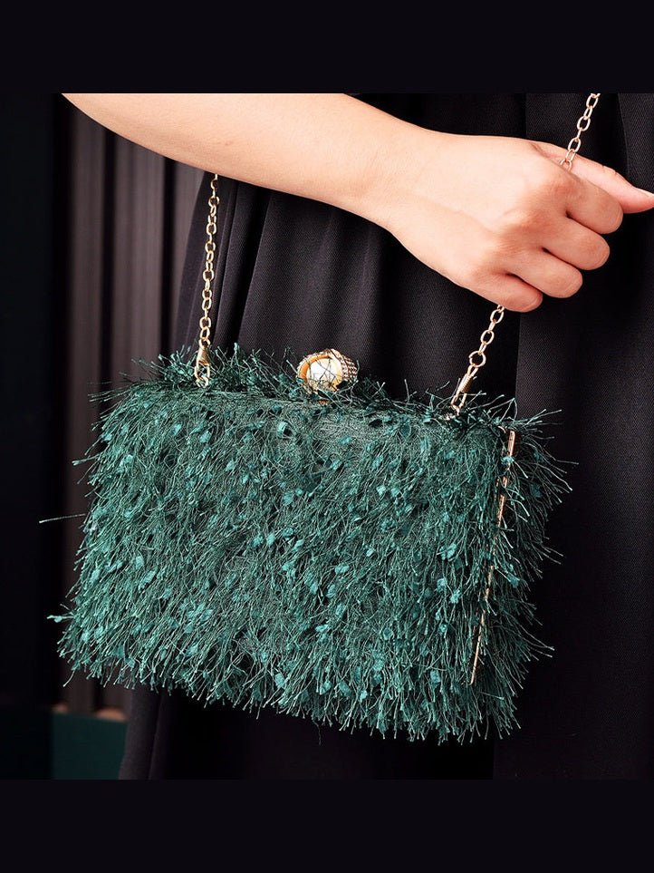 Tassel Handbags Women Dress Party Evening Bag Fashion Luxury Designer Square Bags Crossbody Shoulder Bag Ladies - Courbe et Compagnie