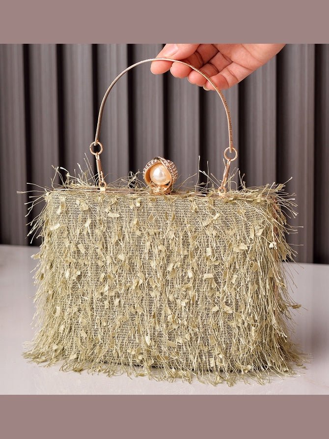 Tassel Handbags Women Dress Party Evening Bag Fashion Luxury Designer Square Bags Crossbody Shoulder Bag Ladies - Courbe et Compagnie