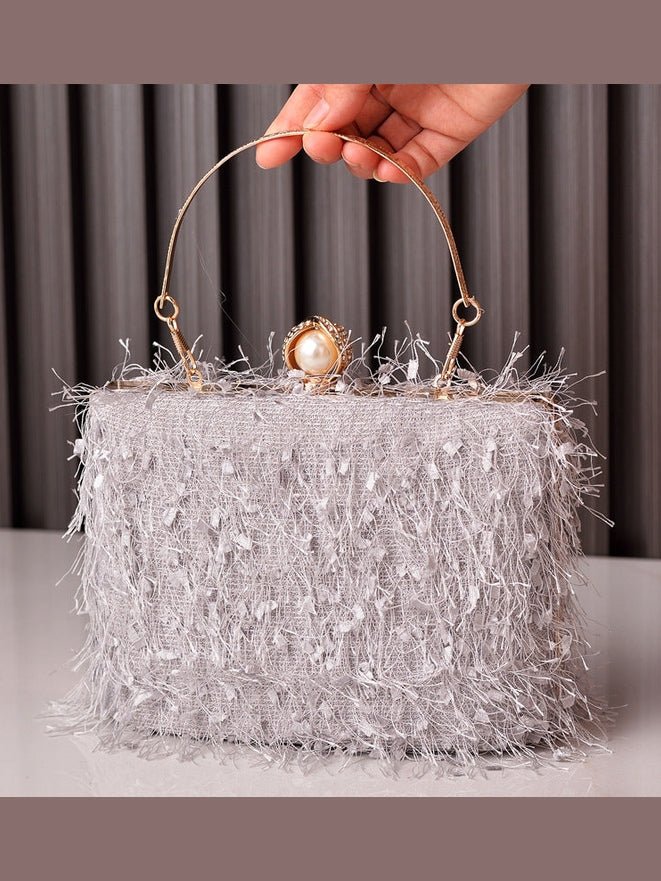 Tassel Handbags Women Dress Party Evening Bag Fashion Luxury Designer Square Bags Crossbody Shoulder Bag Ladies - Courbe et Compagnie