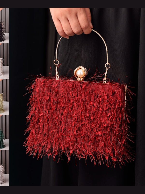 Tassel Handbags Women Dress Party Evening Bag Fashion Luxury Designer Square Bags Crossbody Shoulder Bag Ladies - Courbe et Compagnie