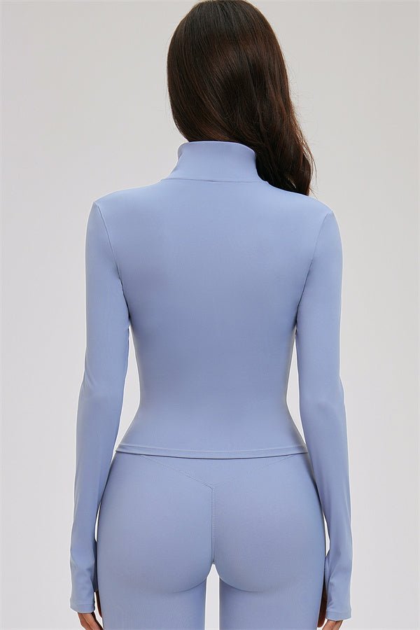 The Kinetic Zip Jacket Cross Back Sports Bra Leggings 3-Piece Set - Courbe et Compagnie