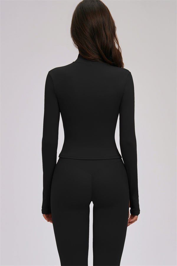 The Kinetic Zip Jacket Cross Back Sports Bra Leggings 3-Piece Set - Courbe et Compagnie
