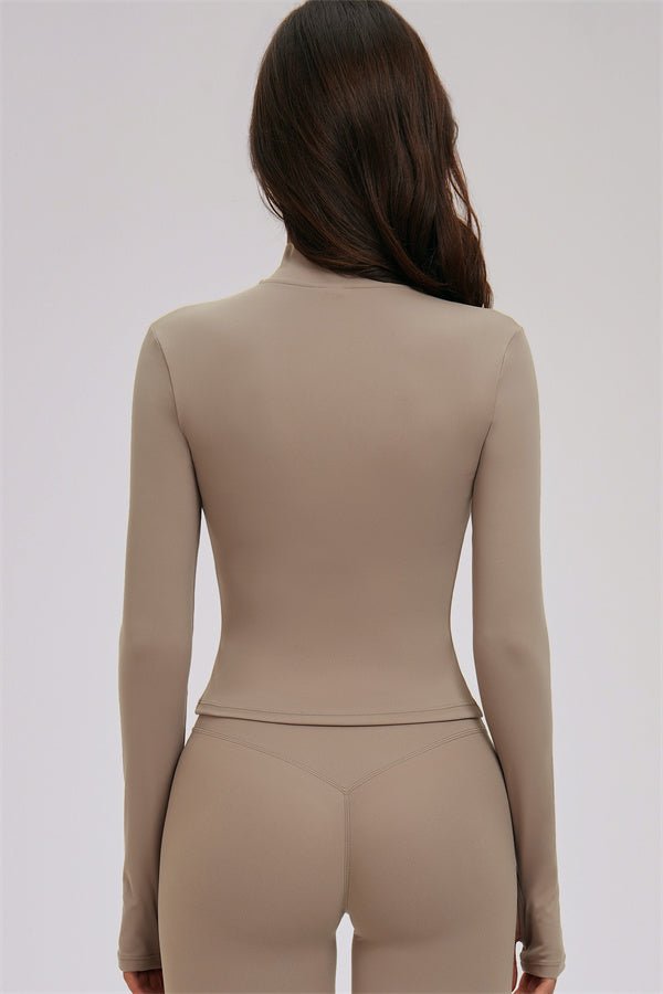 The Kinetic Zip Jacket Cross Back Sports Bra Leggings 3-Piece Set - Courbe et Compagnie