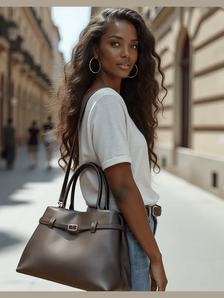 THE XL SARAH LARGE BELT TOTE BAG - Courbe et Compagnie