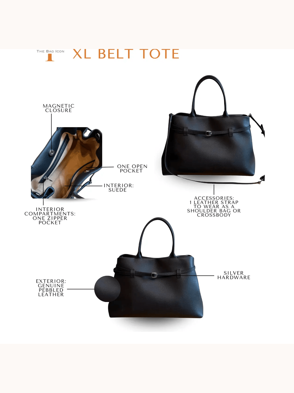 THE XL SARAH LARGE BELT TOTE BAG - Courbe et Compagnie
