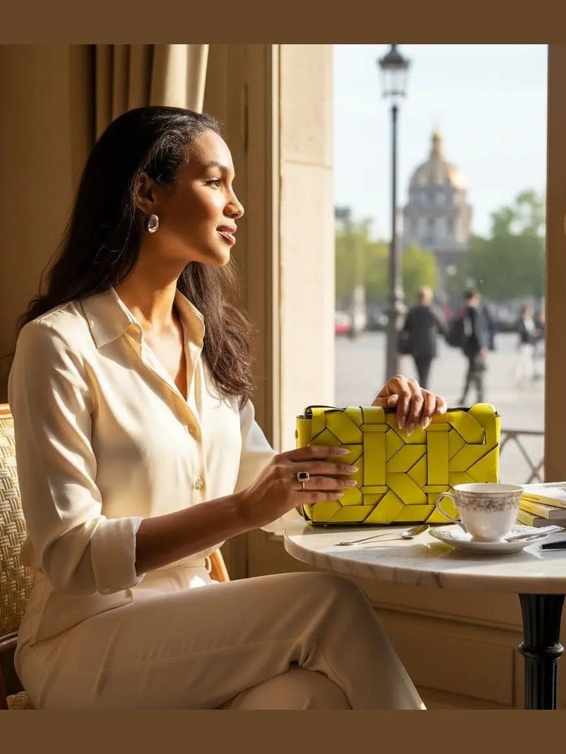THE ZENOBIA WOVEN CLUTCH - Courbe et Compagnie