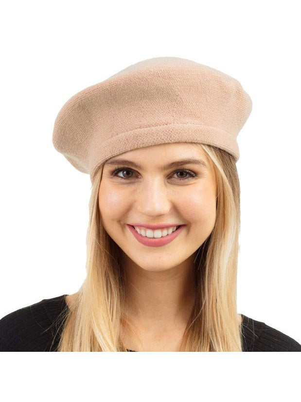 Trendy Fashionable Winter Stretchy Solid Beret Hat - Courbe et Compagnie