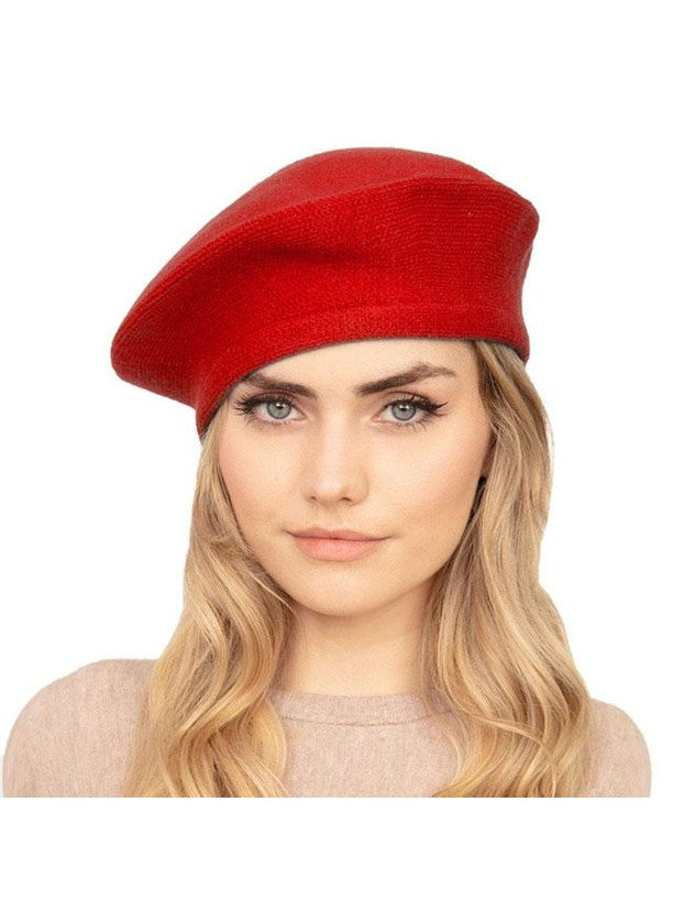 Trendy Fashionable Winter Stretchy Solid Beret Hat - Courbe et Compagnie