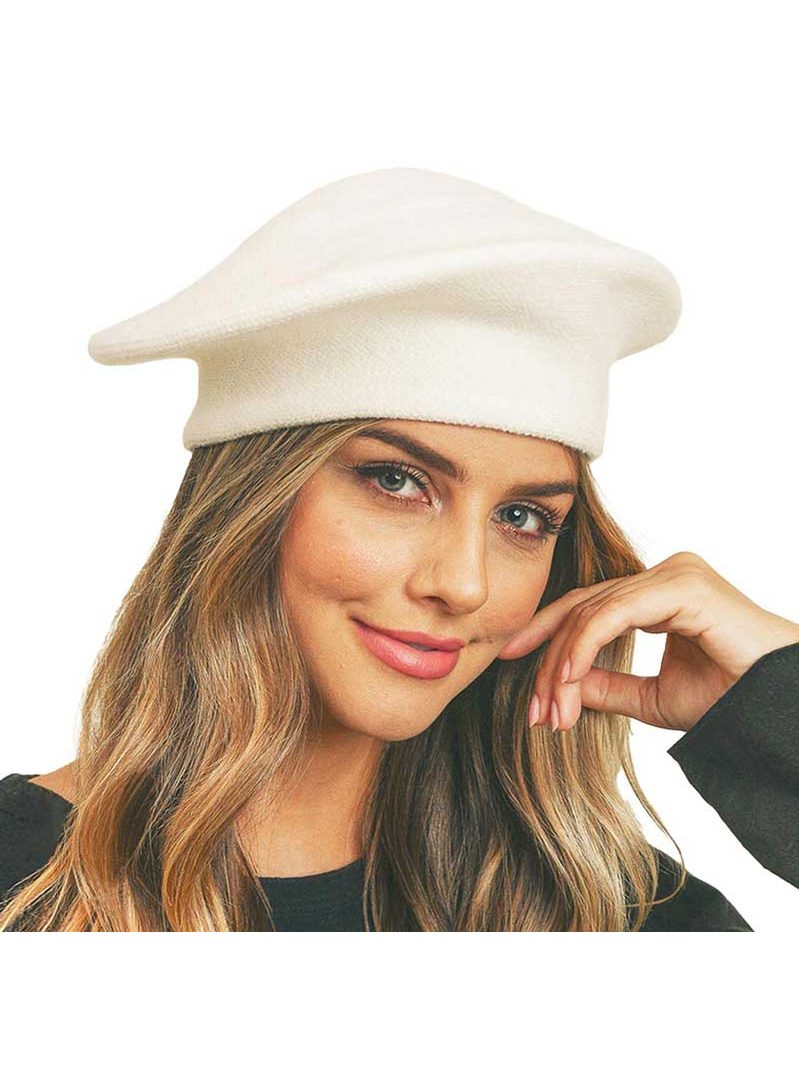 Trendy Fashionable Winter Stretchy Solid Beret Hat - Courbe et Compagnie