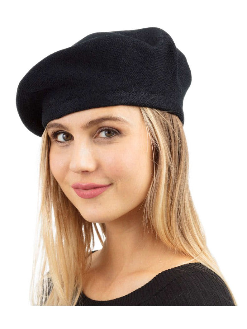 Trendy Fashionable Winter Stretchy Solid Beret Hat - Courbe et Compagnie