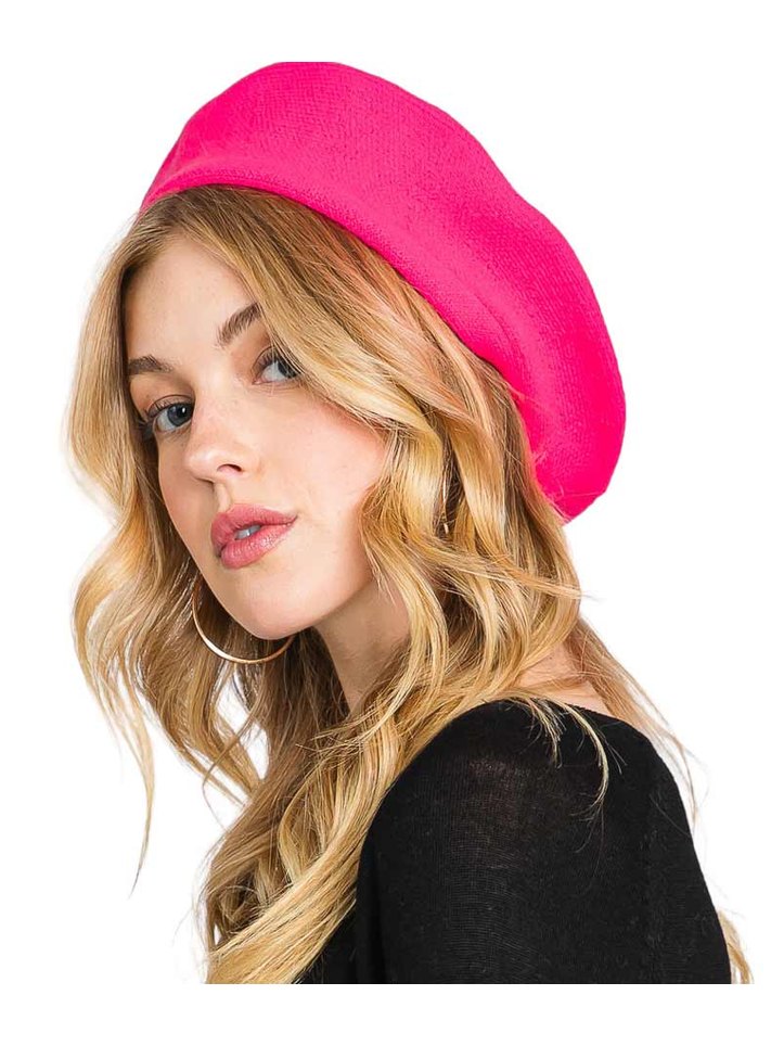 Trendy Fashionable Winter Stretchy Solid Beret Hat - Courbe et Compagnie