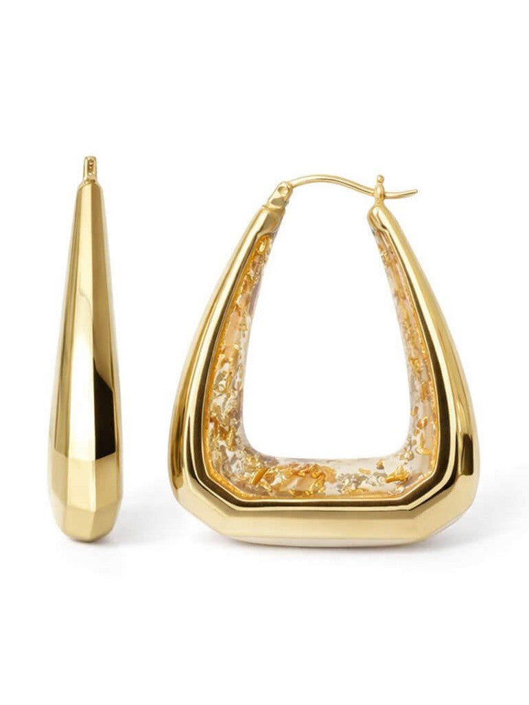 Triangle Gem Cut Hoop Earrings - Courbe et Compagnie