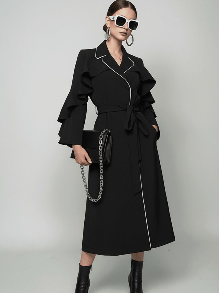 TRIBECA Ruffle Long Coat BYMANYC ® New York - Courbe et Compagnie