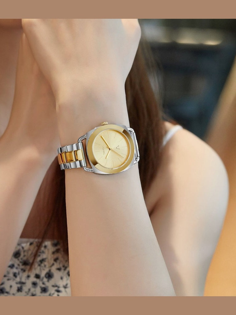 Trnda Women's Stainless Steel Watch, Silver-Gold Band | Trn-35.8 - Courbe et Compagnie