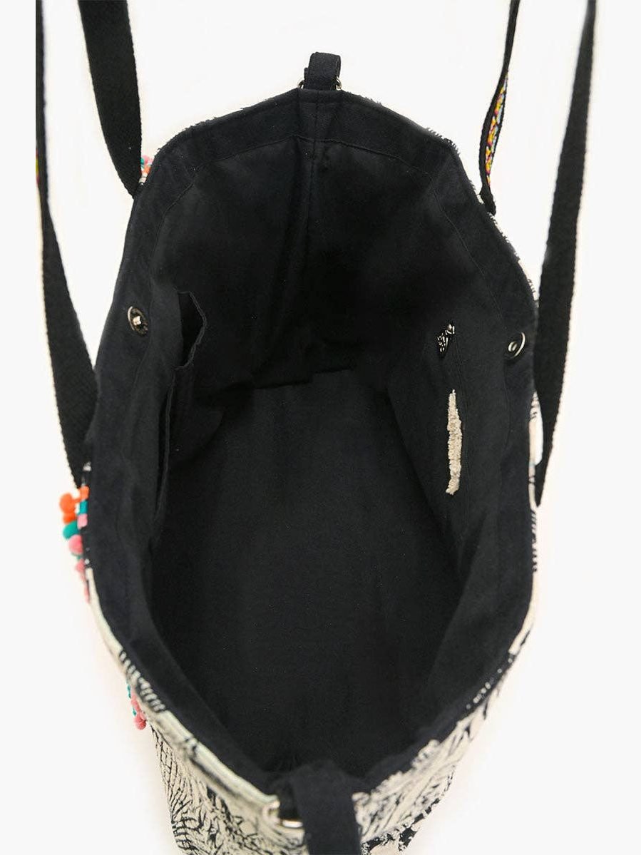 Tropical Leopard Embellished Tote - Courbe et Compagnie