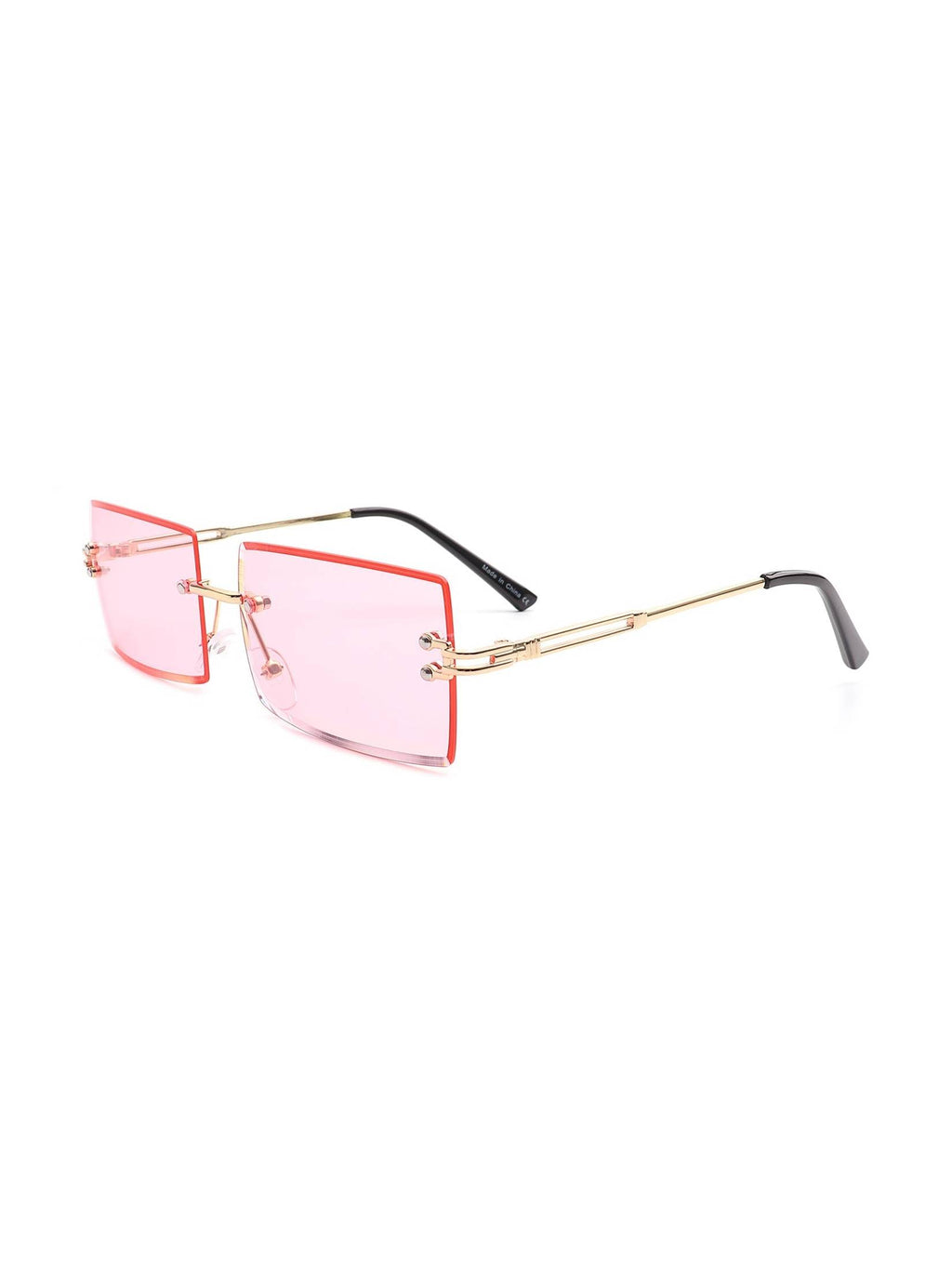 Tyriel - Classic Rimless Retro Rectangle Tinted Fashion Sunglasses - Courbe et Compagnie
