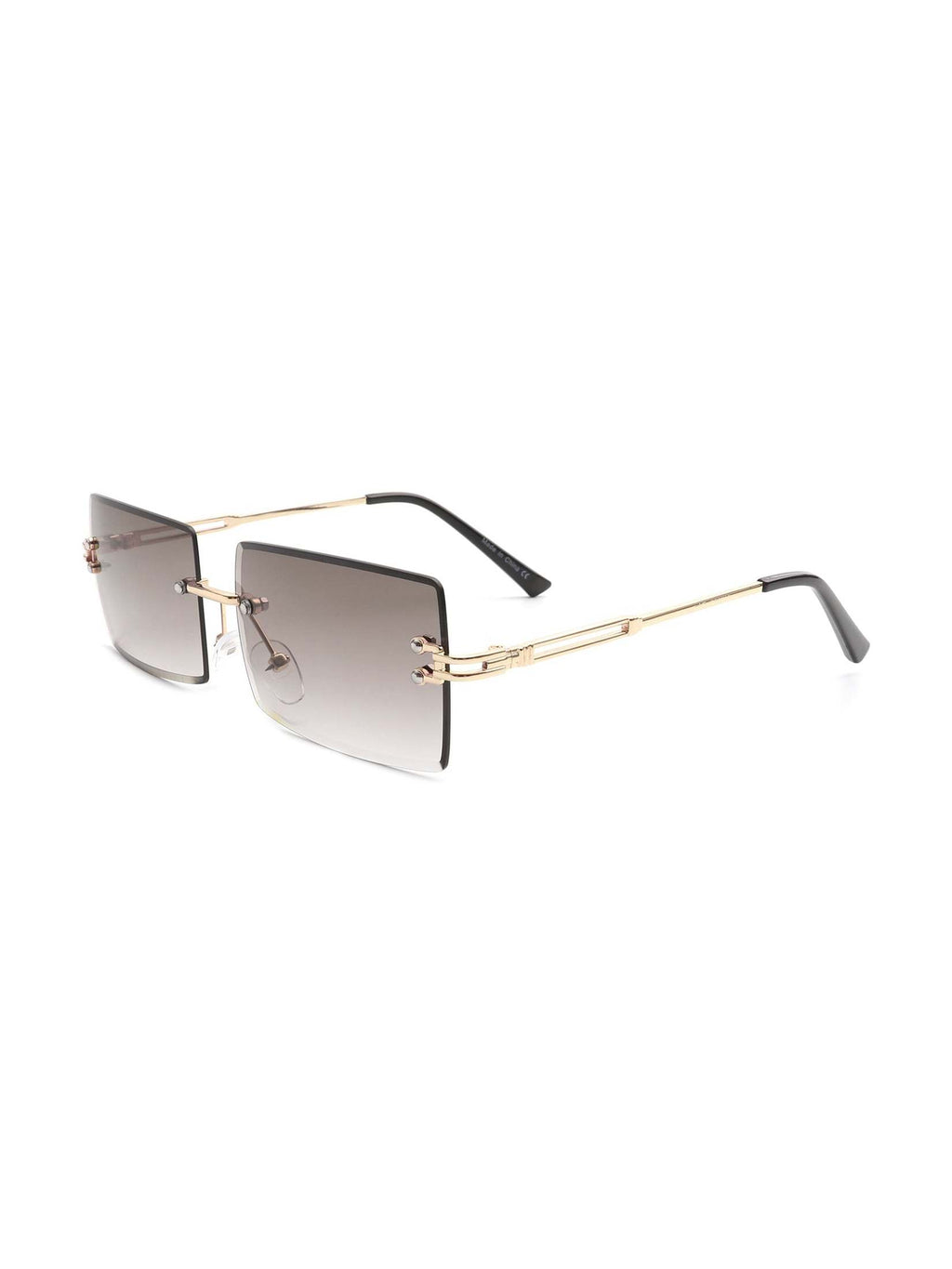 Tyriel - Classic Rimless Retro Rectangle Tinted Fashion Sunglasses - Courbe et Compagnie