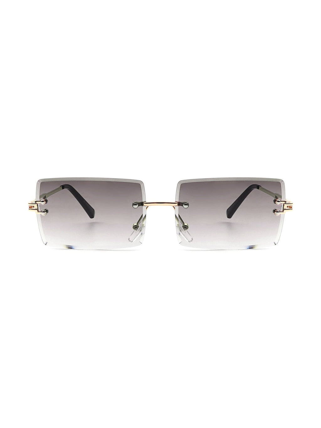 Tyriel - Classic Rimless Retro Rectangle Tinted Fashion Sunglasses - Courbe et Compagnie