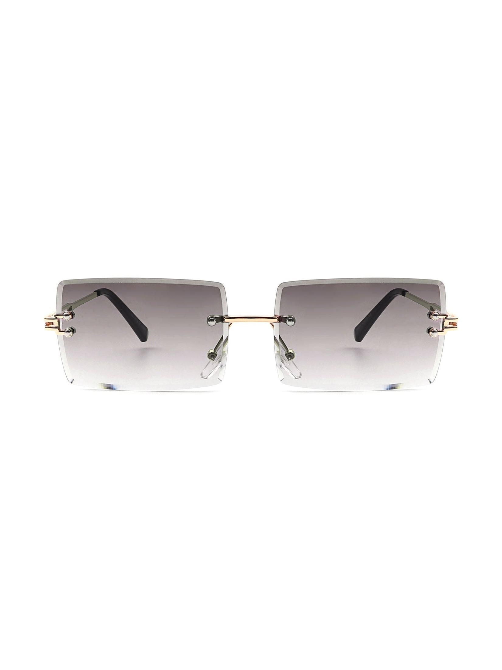 Tyriel - Classic Rimless Retro Rectangle Tinted Fashion Sunglasses - Courbe et Compagnie