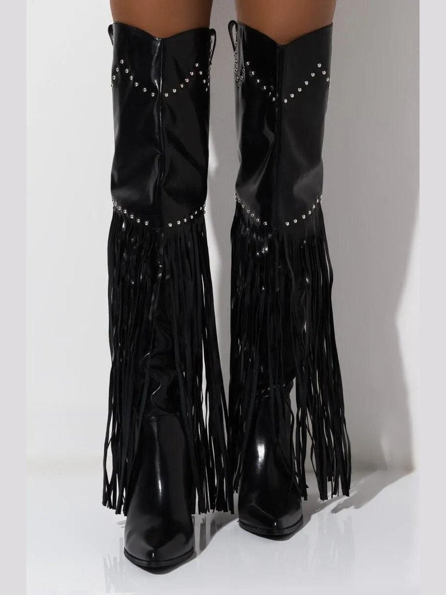 Vintage Fringe Over-the-Knee Boots - Courbe et Compagnie