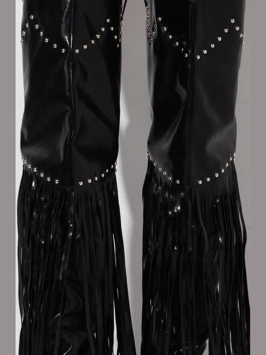 Vintage Fringe Over-the-Knee Boots - Courbe et Compagnie