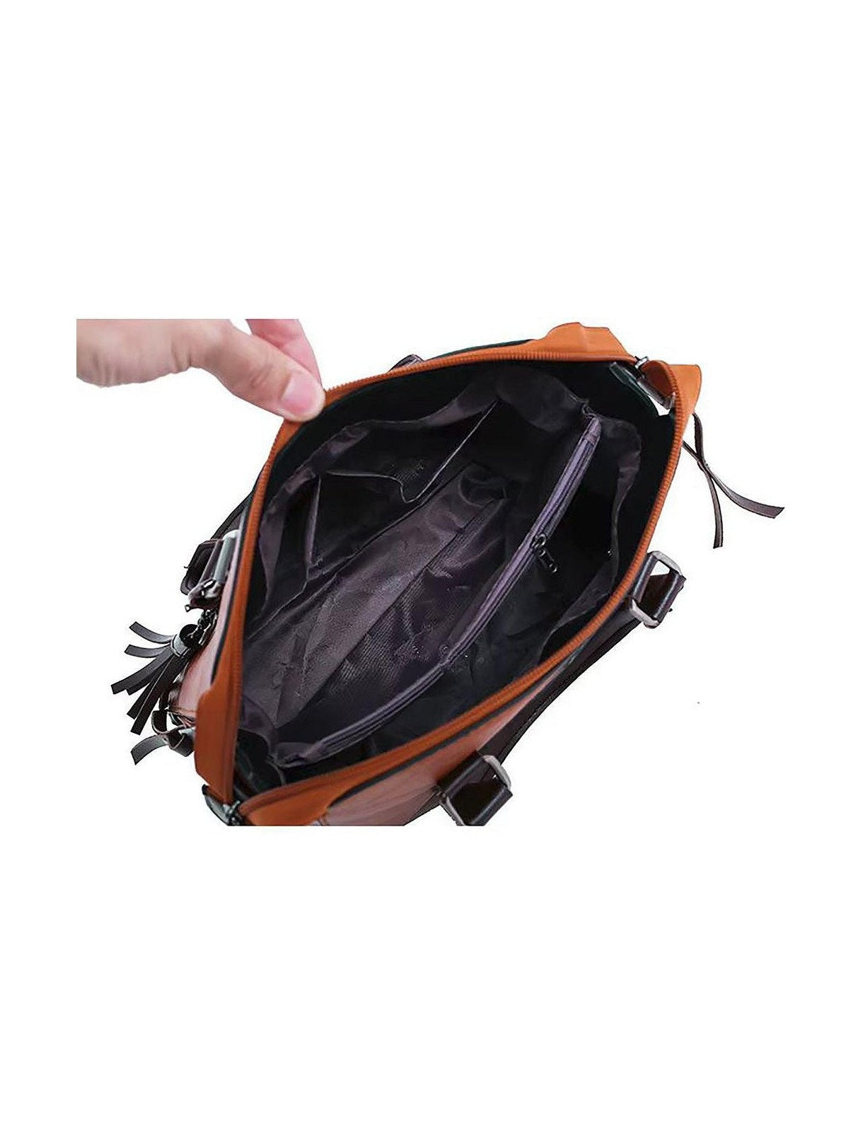 Vintage Leather 4-Piece Messenger Bag Set | Luxury Leather Tote, Clutch & Wallet Set - Courbe et Compagnie