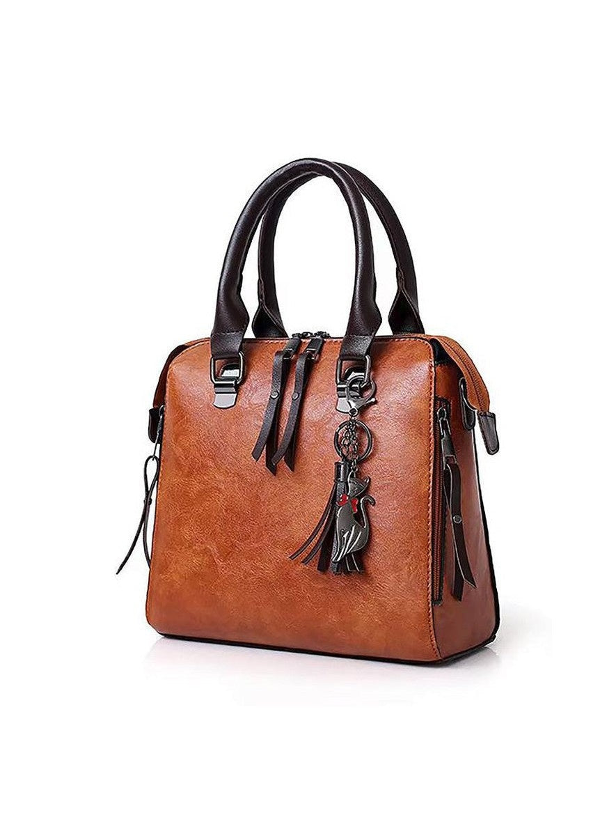 Vintage Leather 4-Piece Messenger Bag Set | Luxury Leather Tote, Clutch & Wallet Set - Courbe et Compagnie