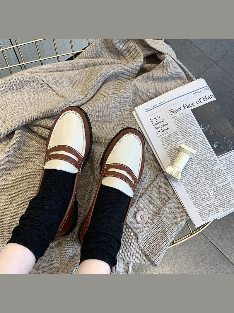 Vintage Slip-On Leather Shoes for Women - Courbe et Compagnie