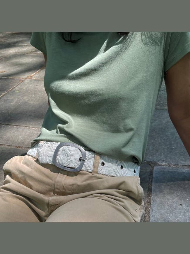 Wandering Clouds Embroidered Wool Belt - Courbe et Compagnie