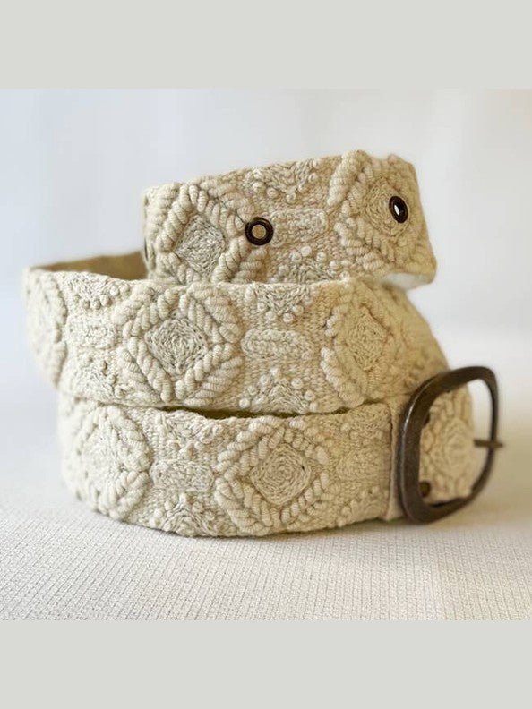 Wandering Clouds Embroidered Wool Belt - Courbe et Compagnie