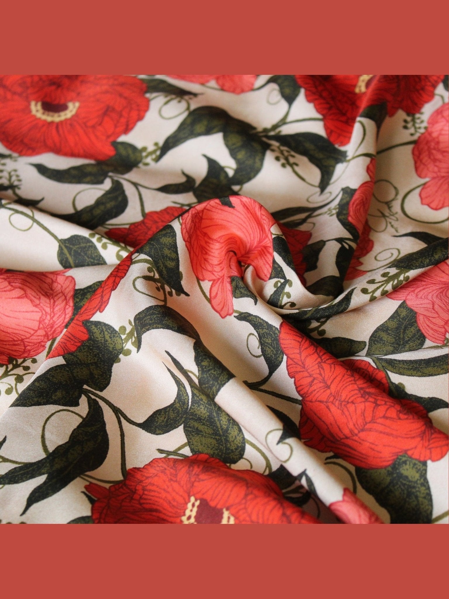 Whimsical Garden Silk Scarf - Courbe et Compagnie