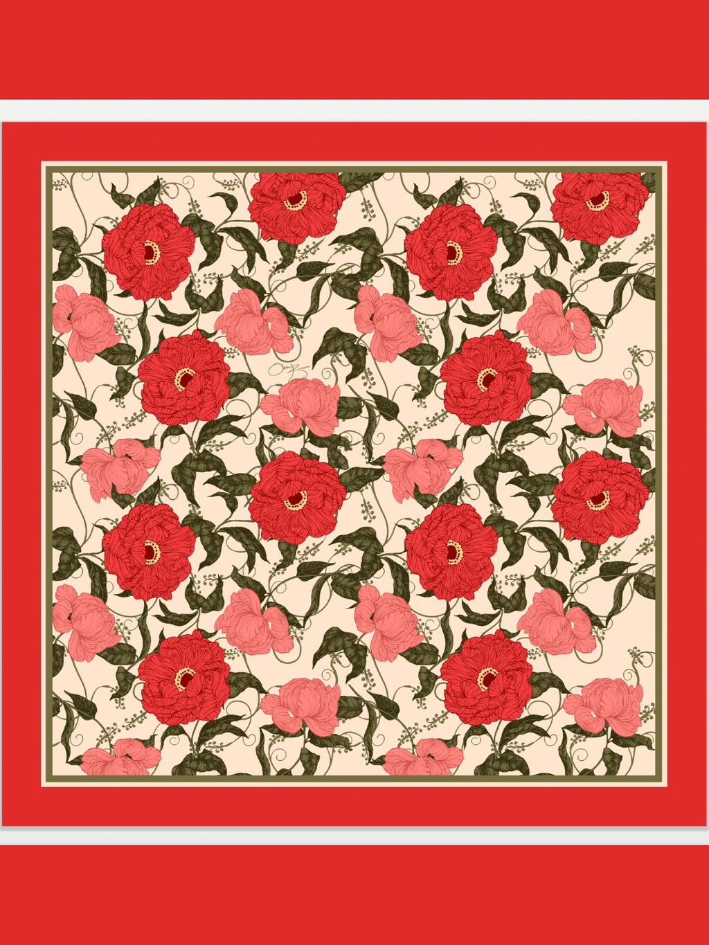 Whimsical Garden Silk Scarf - Courbe et Compagnie