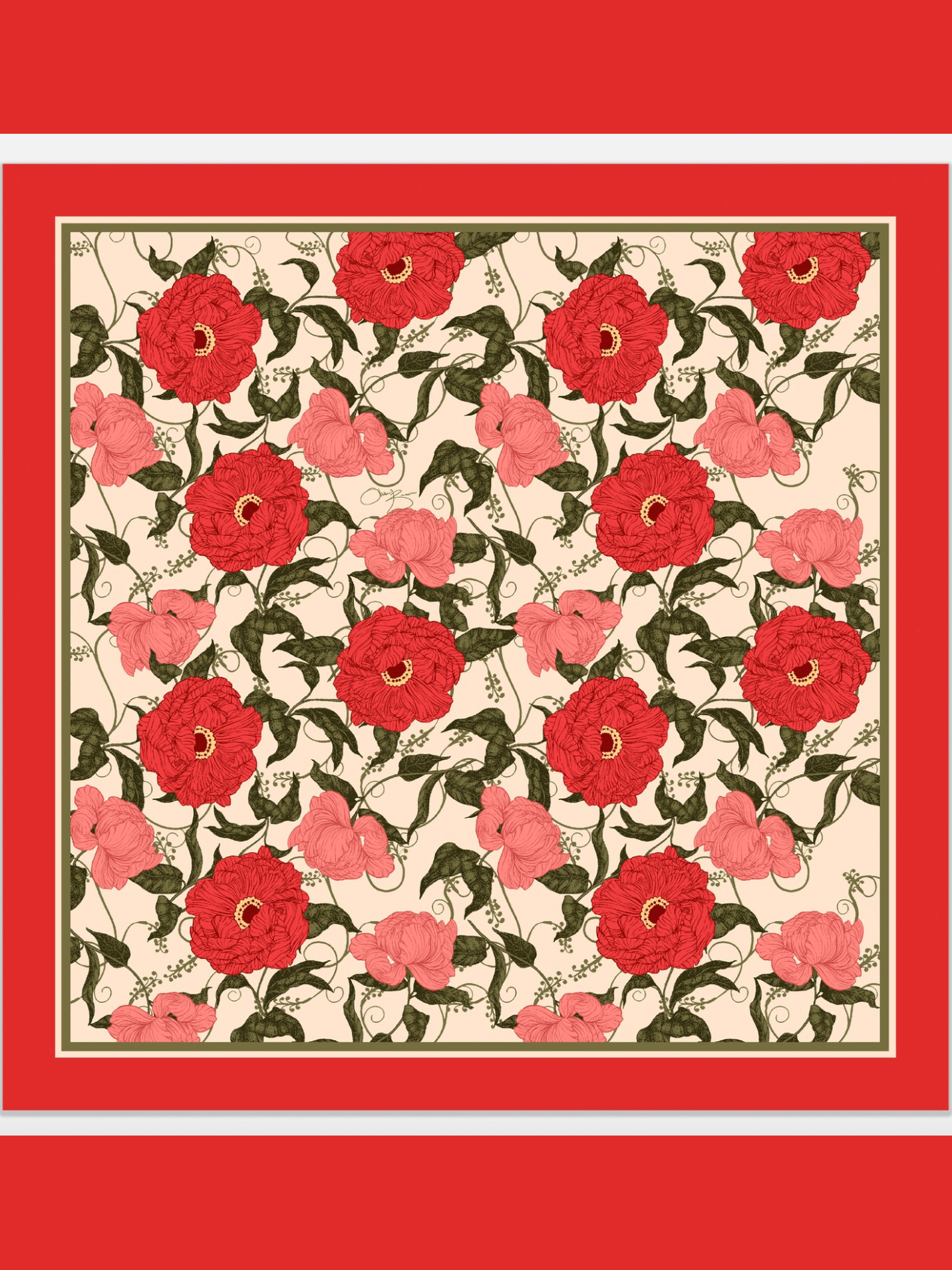 Whimsical Garden Silk Scarf - Courbe et Compagnie