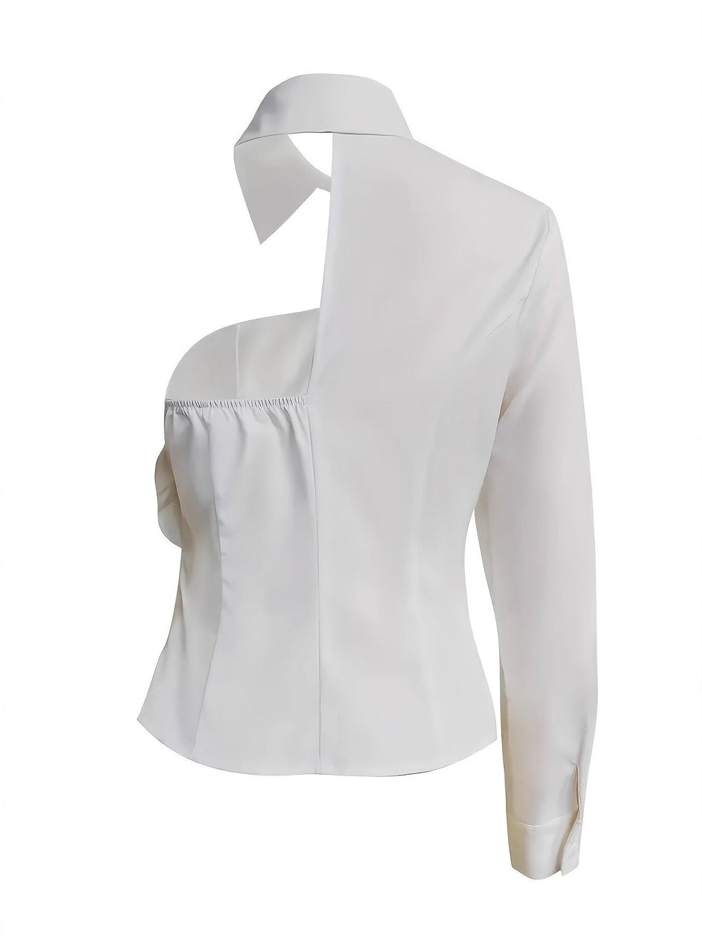White Blouse With A One-shoulder TOP See size chart under “more details” - Courbe et Compagnie