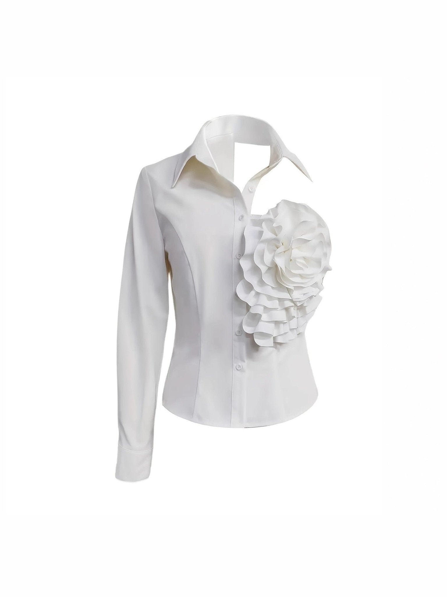 White Blouse With A One-shoulder TOP See size chart under “more details” - Courbe et Compagnie
