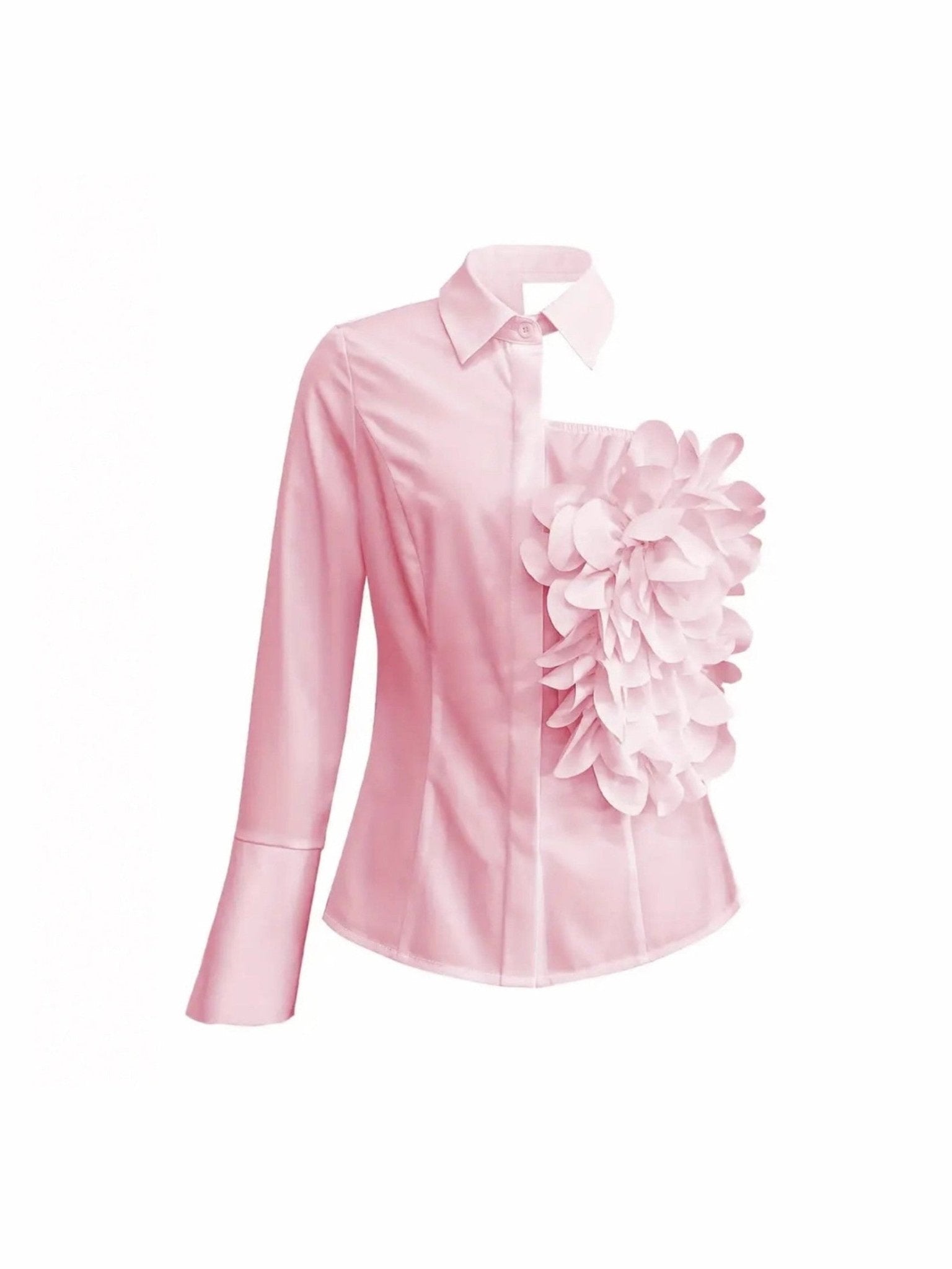 White Blouse With A One-shoulder TOP See size chart under “more details” - Courbe et Compagnie