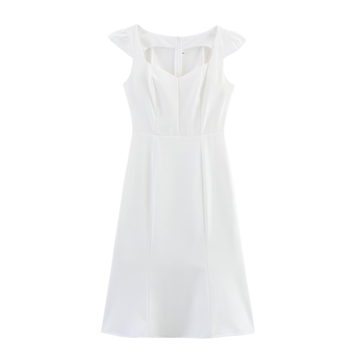 Women Clothing Western Classic Slim White Elegant Dress - Courbe et Compagnie
