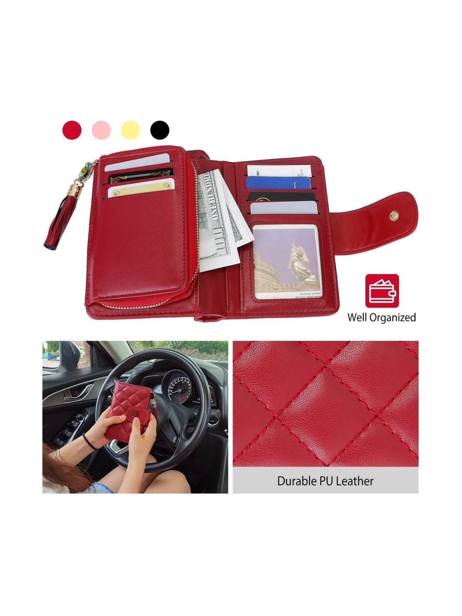 Women PU Leather Clutch Wallet - Courbe et Compagnie