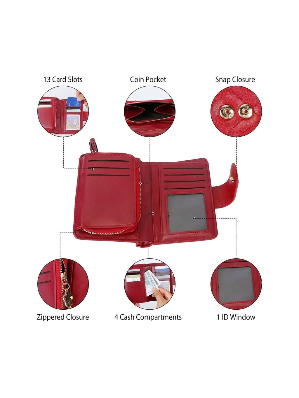 Women PU Leather Clutch Wallet - Courbe et Compagnie