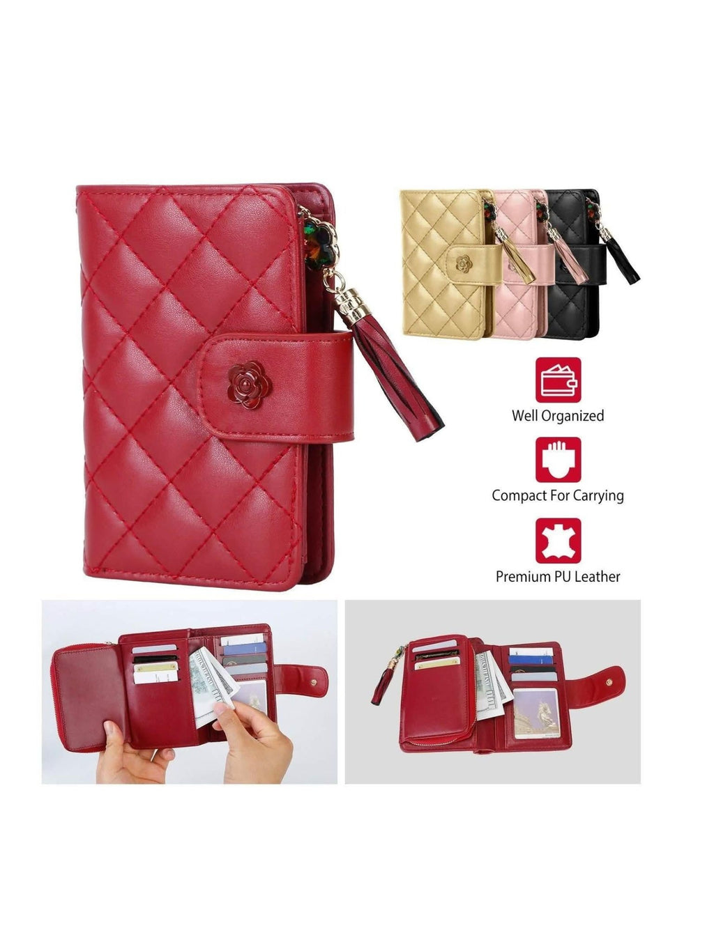 Women PU Leather Clutch Wallet - Courbe et Compagnie